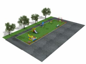 Детская площадка из 6 элементов с забором
