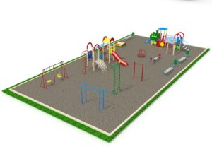Детская площадка с элементами спортивного оборудования