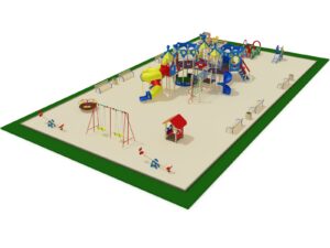 Детская площадка с большим игровым комплексом